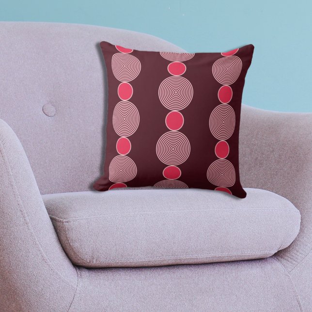 Modern Regular Pink Circle Line Pattern Cushion (Modern Regular Pink Circle Line Pattern Throw Pillow)