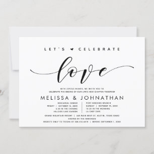 Modern Rehearsal Dinner and Post Wedding Brunch Invitation