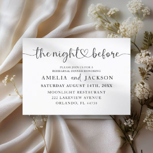 Modern Rehearsal Dinner Black & White Invitation