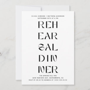 Modern Rehearsal Dinner Editorial Typography Invitation