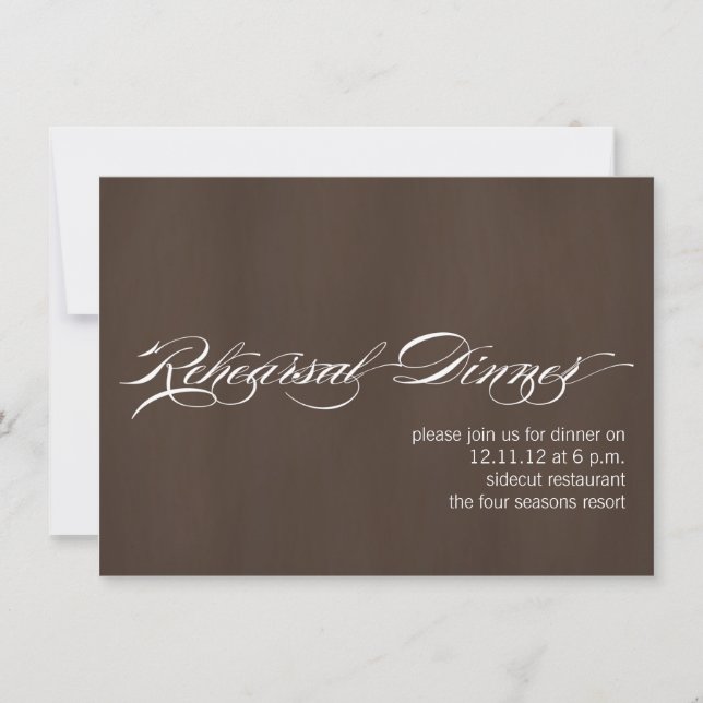Modern Rehearsal Dinner Invitations Brown Texture (Front)