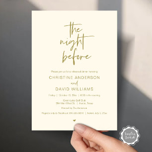 Modern Rehearsal Dinner, The night before Invitati Invitation