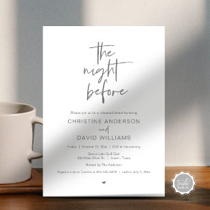 Modern Rehearsal Dinner, The night before Invitati Invitation