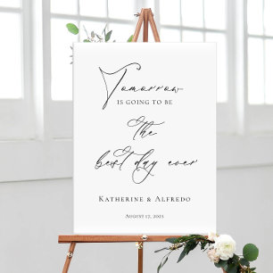 Modern Rehearsal Dinner the night before welcome Poster