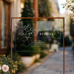 Modern Rehearsal Dinner Transparent Welcome Acrylic Sign