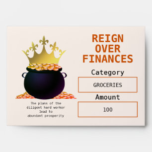 Modern REIGN OVER FINANCES Christian Budget Cash  Envelope