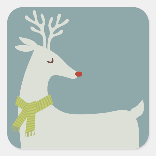 Modern Reindeer Holiday Stickers (Front)