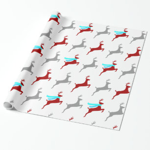 Modern Reindeer with Scarf Wrapping Paper