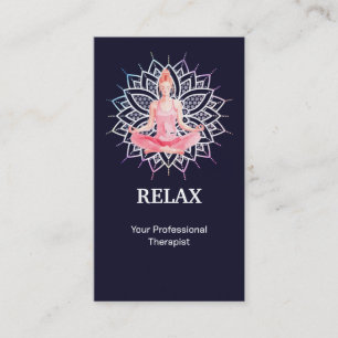 Modern Relax Reiki Master Therapist Chakra Therapy Business Card