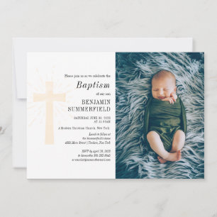 Modern Religious Baptism and Christening Invitation