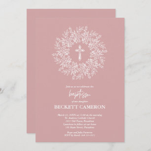 Modern Religious Baptism and Christening Invitation