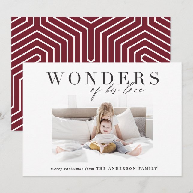 Modern religious chic multi photo christmas holiday card (Front/Back)