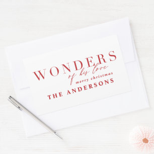 Modern religious chic typography Christmas Rectangular Sticker