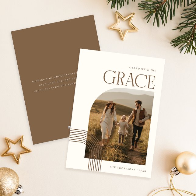 Modern Religious Christian Family Photo Christmas Holiday Card (Creator Uploaded)