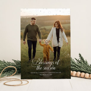 Modern Religious Christian Family Photo Christmas Holiday Card