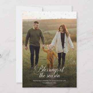 Modern Religious Christian Family Photo Christmas Holiday Card