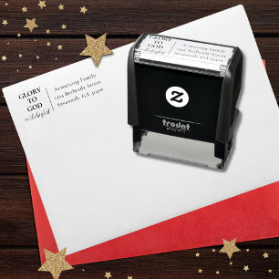 Modern Religious Christmas Return Address Self-inking Stamp