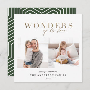 Modern religious gold chic multi photo christmas holiday card