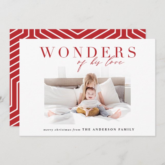 Modern religious multi photo christmas holiday card (Front/Back)