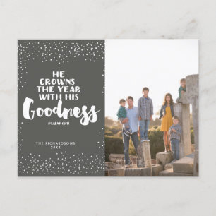 Modern Religious Scripture Photo Year in Review Holiday Postcard