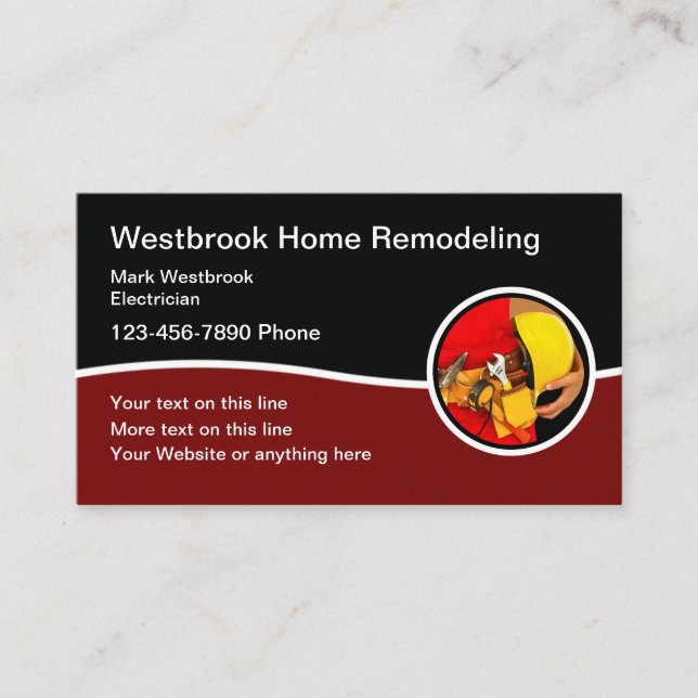 Modern Remodeling Construction Business Cards (Front)