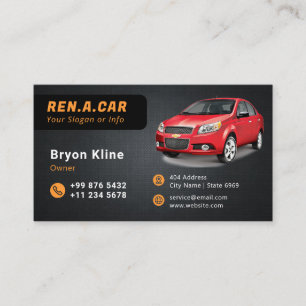 Modern Rent A Car   Minimalist Business Card