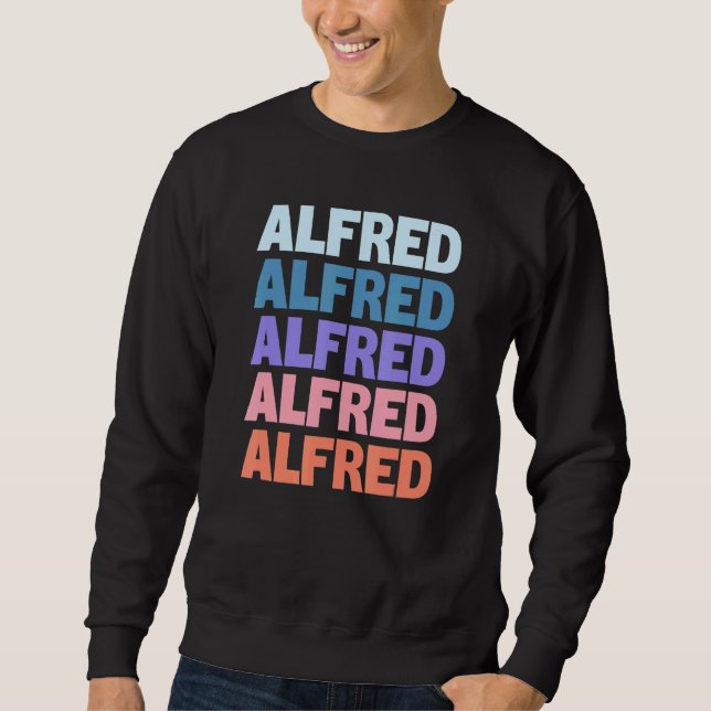 Modern Repeated Text Alfred Sweatshirt (Front)
