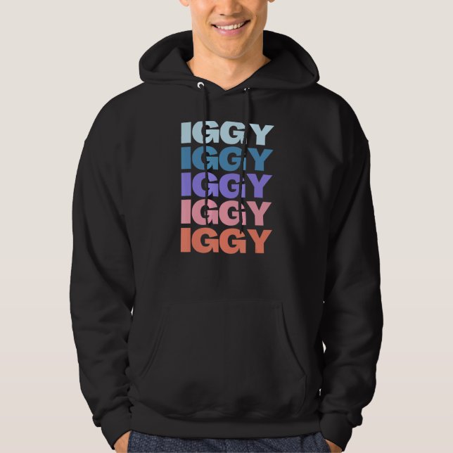 Modern Repeated Text Iggy Hoodie (Front)