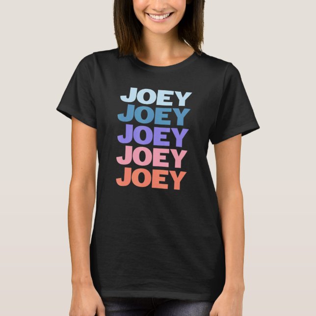 Modern Repeated Text Joey T-Shirt (Front)