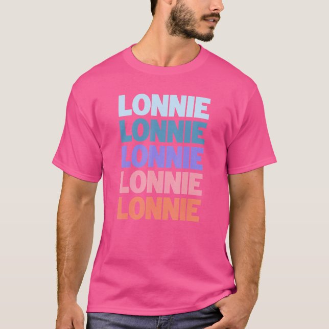Modern Repeated Text Lonnie T-Shirt (Front)
