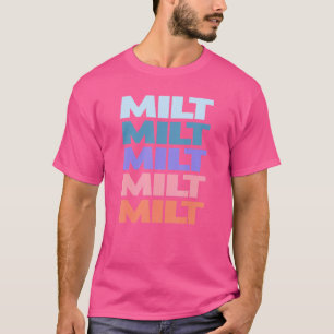 Modern Repeated Text Milt T-Shirt