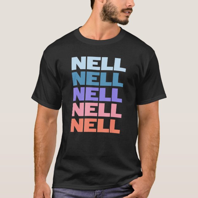Modern Repeated Text Nell T-Shirt (Front)