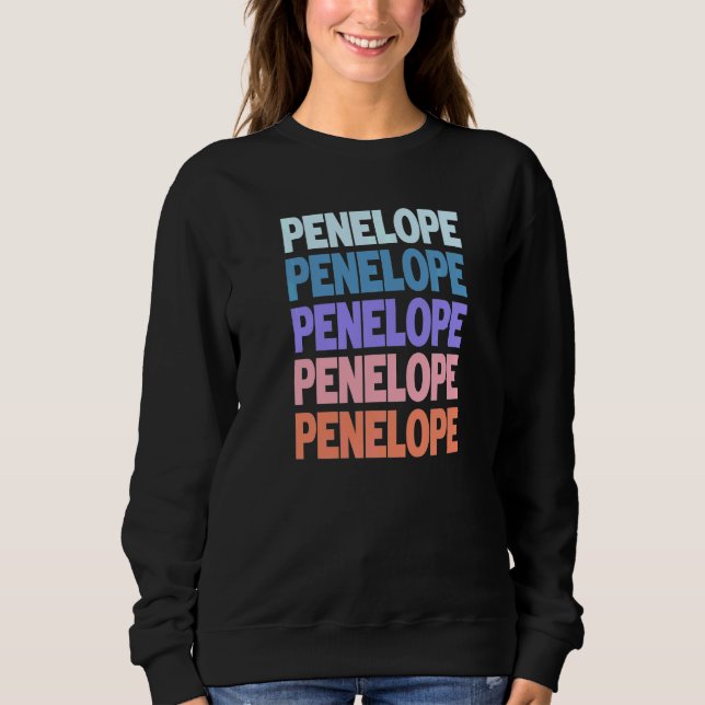 Modern Repeated Text Penelope Sweatshirt (Front)