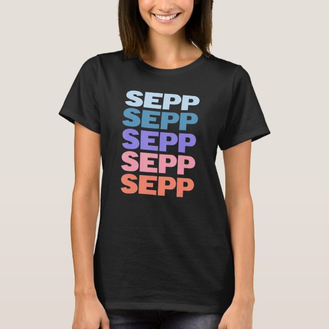 Modern Repeated Text Sepp T-Shirt (Front)
