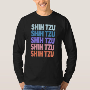 Modern Repeated Text Shih Tzu T-Shirt