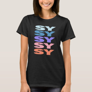 Modern Repeated Text Sy T-Shirt