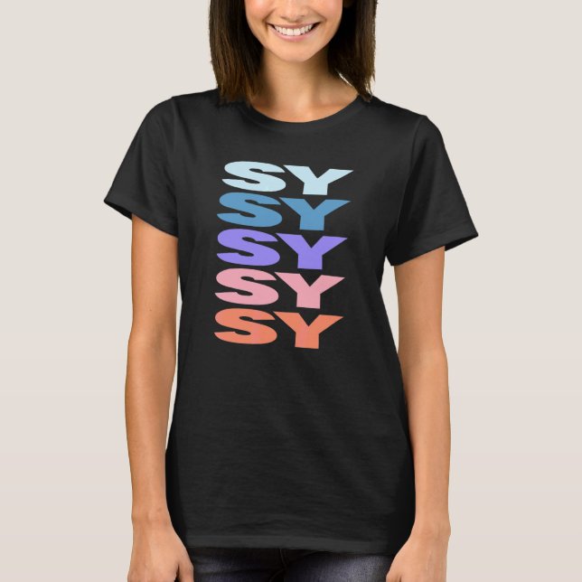 Modern Repeated Text Sy T-Shirt (Front)