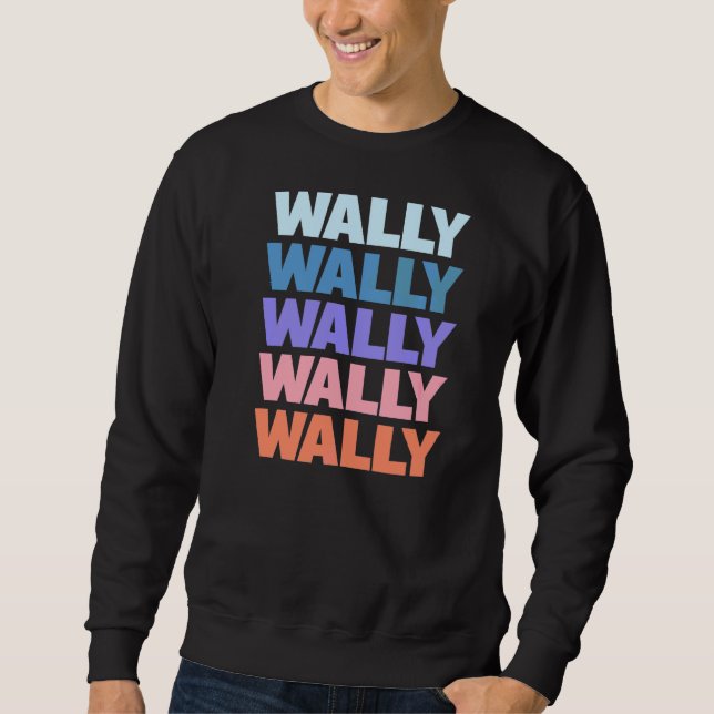 Modern Repeated Text Wally Sweatshirt (Front)