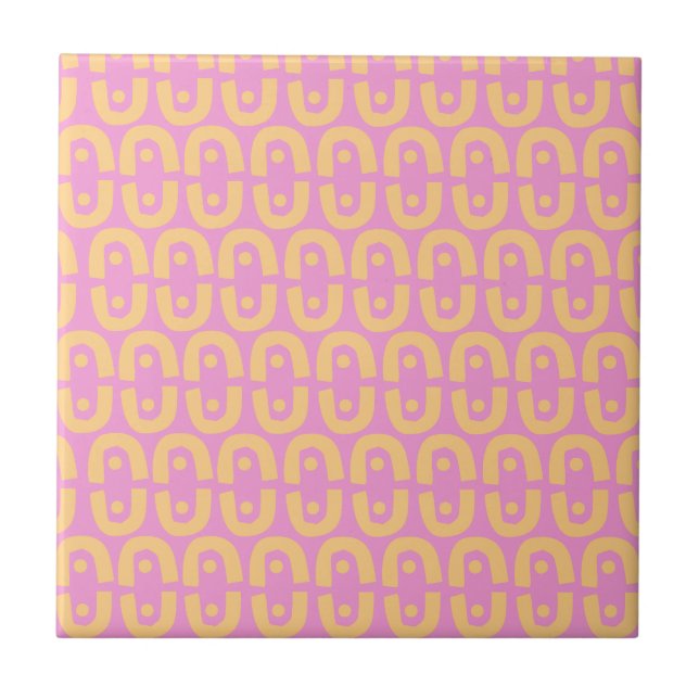 Modern Repeating Shapes Abstract Design Tile (Front)