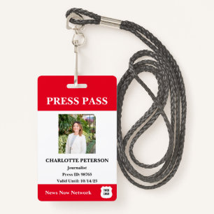 Modern Reporter Press Pass ID Badge