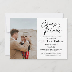 Modern Rescheduled Wedding Change of Plans Date