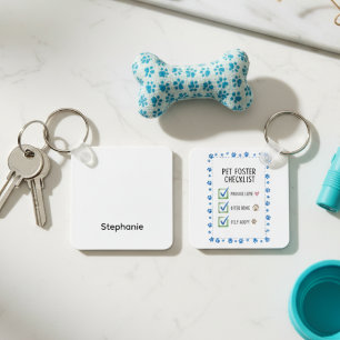 Modern Rescue Advocate Birthday Foster Checklist Key Ring
