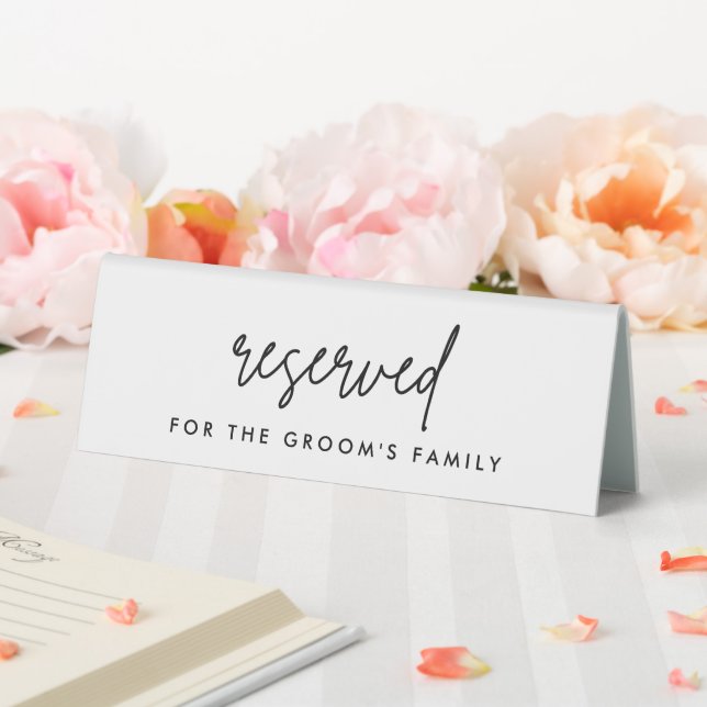 Modern Reserved Groom Family Wedding Table Signs (In SItu (Wedding))