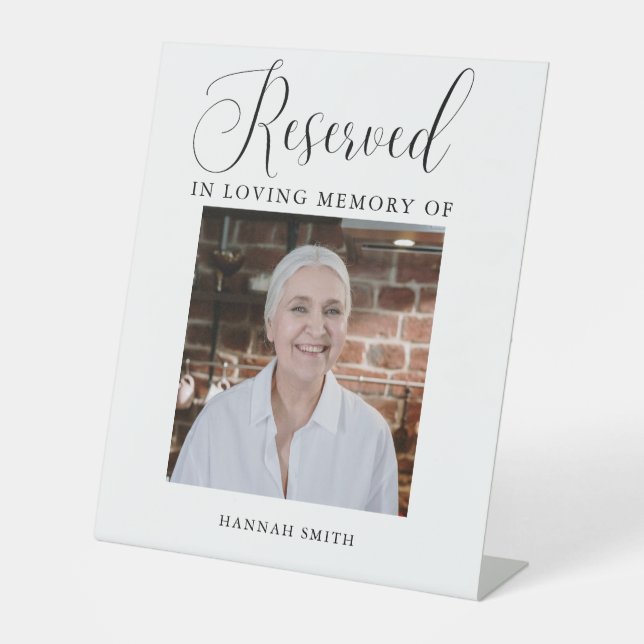 Modern Reserved Memorial Photo Memorial Sign (Front)