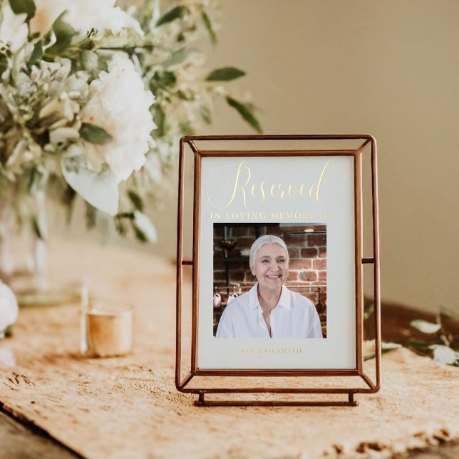 Modern Reserved Memorial Photo Memorial Sign (Creator Uploaded)