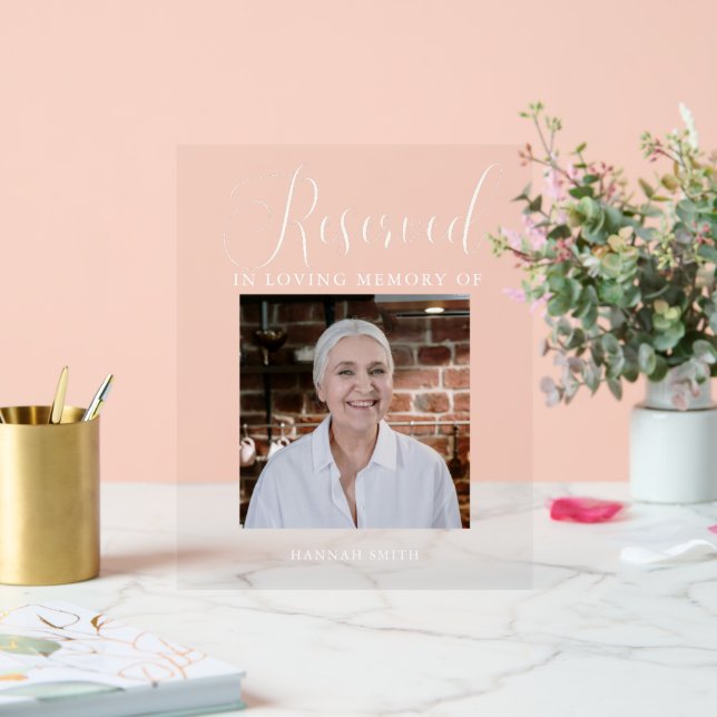 Modern Reserved Memorial Photo Memorial Sign (Wedding)