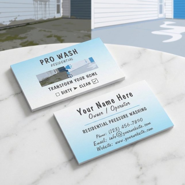 Modern Residential Pressure Washing Split Business Card (Creator Uploaded)