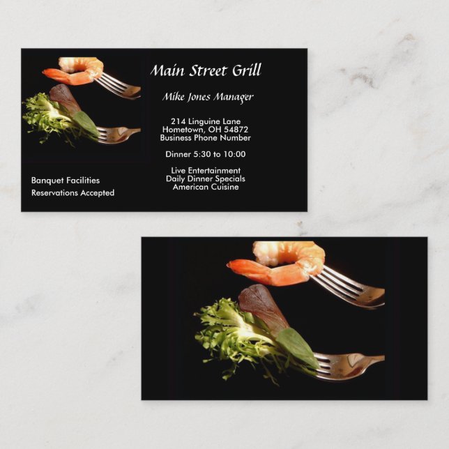 Modern Restaurant Business Card (Front/Back)