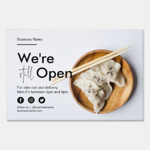 Modern Restaurant Business Indoor Outdoor Open Garden Sign