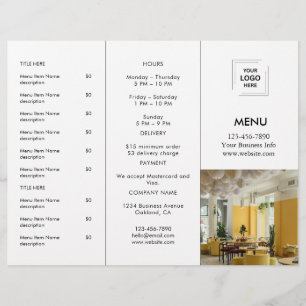 Modern Restaurant Photo Takeout Menu Design
